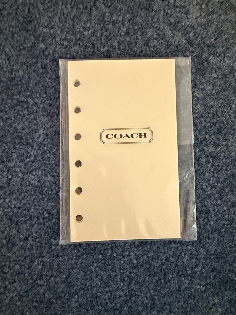 COACH Ivory 6-Hole Planner Insert with Logo